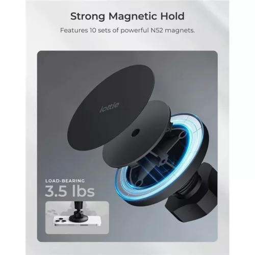 iOttie iTap 3 MagSafe szellőzőrácsra rögzíthető autós telefontartó mágneses gyűrű adapterrel