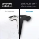 Spigen Tesla Front Emblem Logo Full Cover fekete – Tesla Model 3 2024