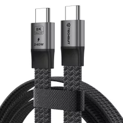   Techsuit ElysiumSync Pro 4. generációs USB4.0 Type-C kábel, 240 W, 40 Gbps, 8K 60 Hz, 1 m, szürke