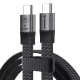 Techsuit ElysiumSync Pro 4. generációs USB4.0 Type-C kábel, 240 W, 40 Gbps, 8K 60 Hz, 1 m, szürke