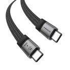 Techsuit ElysiumSync Pro 4. generációs USB4.0 Type-C kábel, 240 W, 40 Gbps, 8K 60 Hz, 1 m, szürke