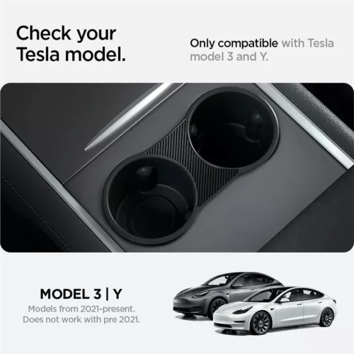 Spigen Tesla középkonzol pohártartó betét fekete – Model Y/3 (2021/2022)
