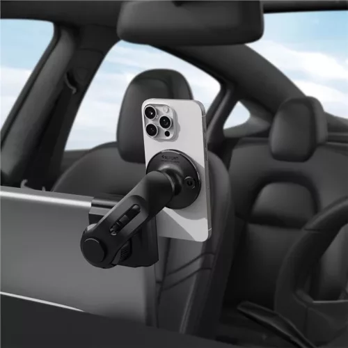 Spigen Tesla TapLock MagSafe autós telefontartó, fekete – képernyőre