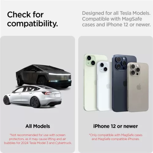 Spigen Tesla TapLock MagSafe autós telefontartó, fekete – képernyőre