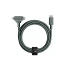 Native Union Belt Cable Duo USB-C–USB-C/Lightning kábel 1,5 m, palazöld