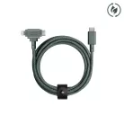 Native Union Belt Cable Duo USB-C–USB-C/Lightning kábel 1,5 m, palazöld