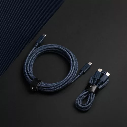 Native Union Belt Cable XL USB-C–USB-C kábel, 3 m, sötétkék