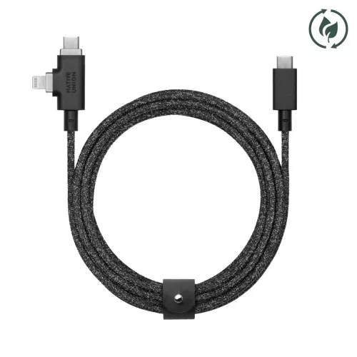 Native Union Belt Cable Duo Pro USB-C–USB-C/Lightning kábel 2,4 m 240 W kozmosz