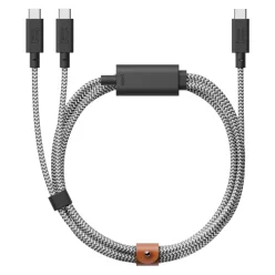   Native Union Belt Cable 2 az 1-ben USB-C–USB-C kábel, 2 m, zebramintás