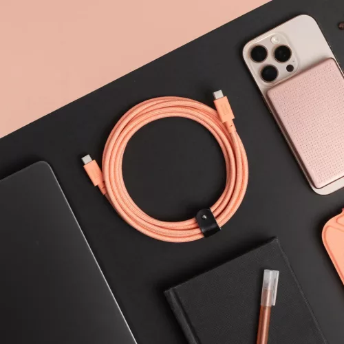 Native Union Belt Cable XL USB-C–USB-C kábel, 3 m, barackszínű
