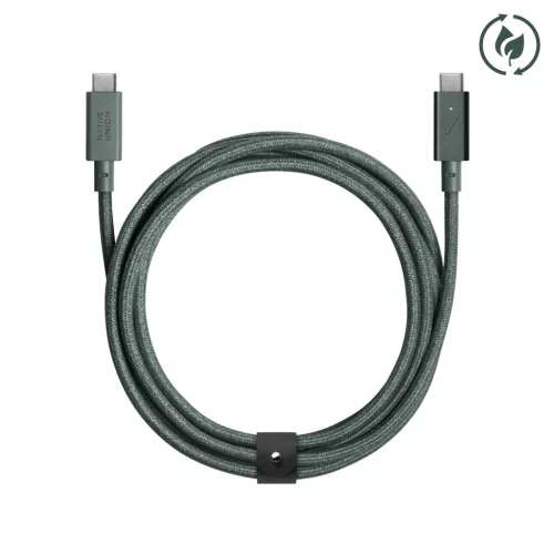 Native Union Belt Cable Pro USB-C – USB-C kábel, 2,4 m, zöld
