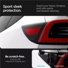 Spigen Tesla töltőnyílás védőfólia és borítás készlet, karbon – Tesla Model Y/3