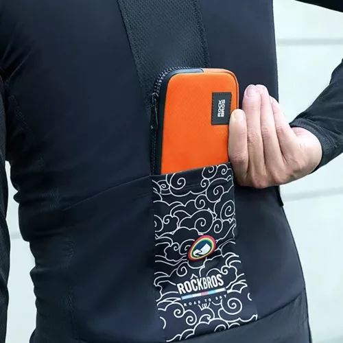 Rockbros 30990043004 kerékpáros táska telefonhoz, kulcsokhoz és pénztárcához, 0,15 l, narancssárga