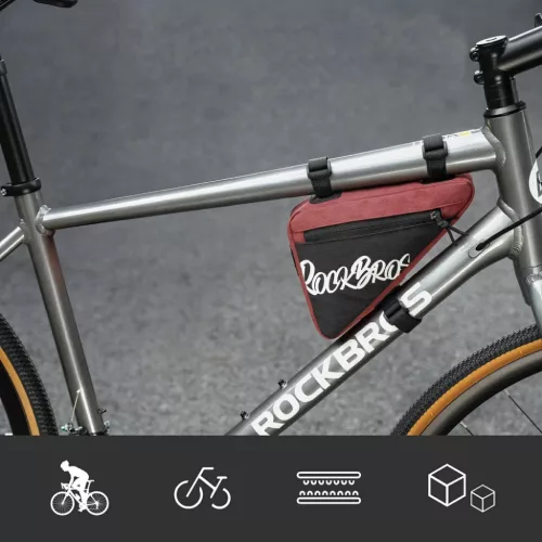 Rockbros G001 Flash Journey háromszög alakú kerékpár váztáska 0,8 l – piros