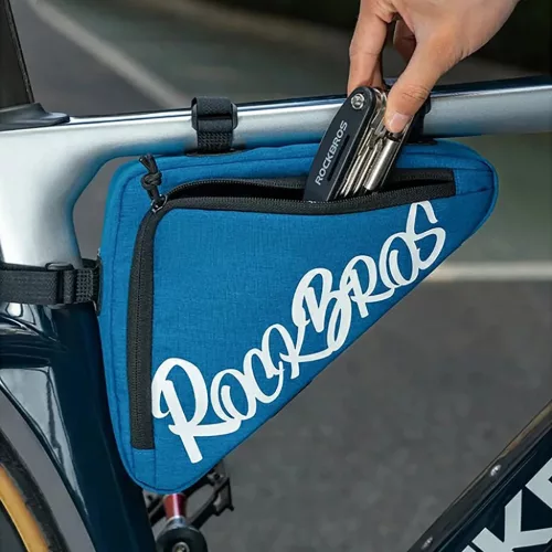 Rockbros G002 Flash Journey háromszög alakú váztáska 1,4 l – kék