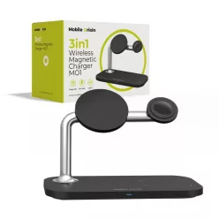   Mobile Origin MO1 3 az 1-ben mágneses vezeték nélküli töltő, fekete