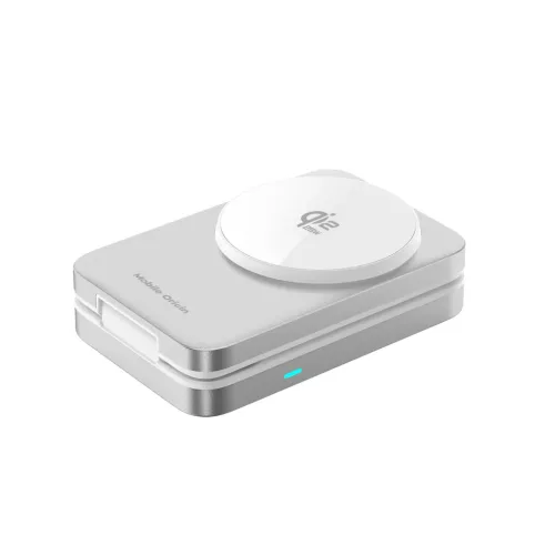 Mobile Origin PW35 összecsukható 3 az 1-ben Qi2 25 W-os töltőállvány, ezüst, MagSafe-kompatibilis