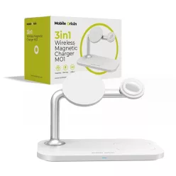   Mobile Origin MO1 3 az 1-ben mágneses vezeték nélküli töltő, fehér