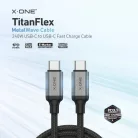 X-ONE TitanFlex USB-C – USB-C adatkábel, 240 W, 1,2 m, fekete