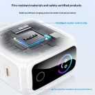 Yesido YC114 140 W-os GaN hálózati töltő TFT-kijelzővel, USB-vel és 2 Type-C csatlakozóval, fehér