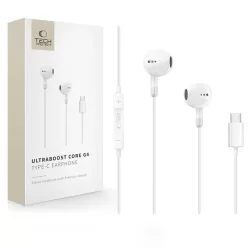   Tech-Protect Ultraboost Core G4 USB-C vezetékes fülhallgató, fehér