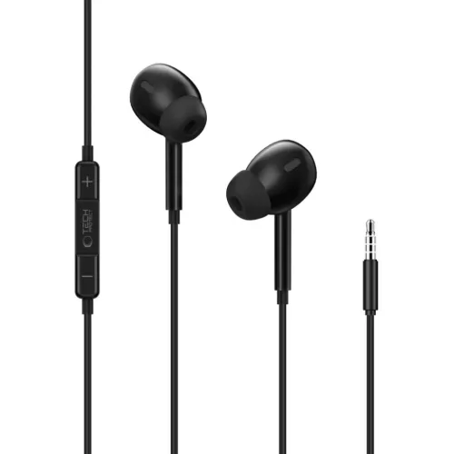 Tech-Protect Ultraboost Core G3 vezetékes fülhallgató 3,5 mm-es jack csatlakozóval, fekete