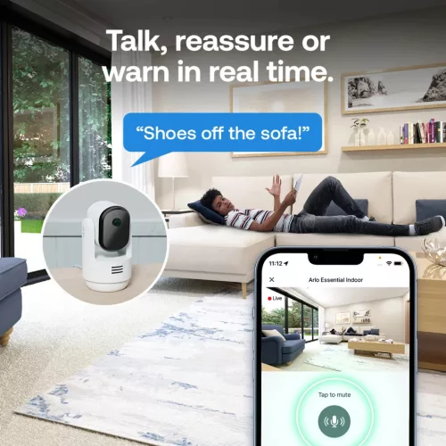 Arlo Essential (Gen.3) 2K PTZ beltéri biztonsági kamera – fehér