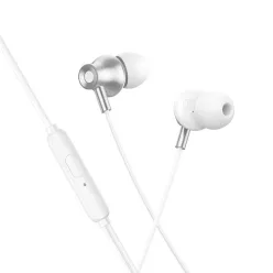   Hoco M119 vezetékes mikrofonos fülhallgató 3,5 mm-es jack csatlakozóval, ezüst