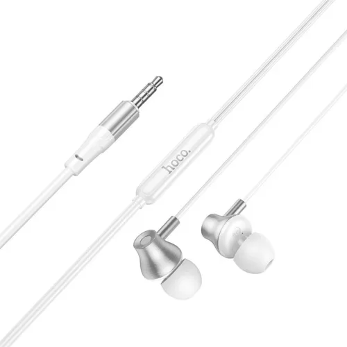 Hoco M119 vezetékes mikrofonos fülhallgató 3,5 mm-es jack csatlakozóval, ezüst