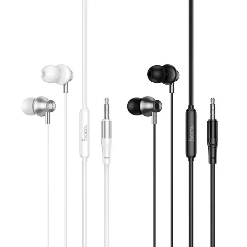 Hoco M119 vezetékes mikrofonos fülhallgató 3,5 mm-es jack csatlakozóval, ezüst