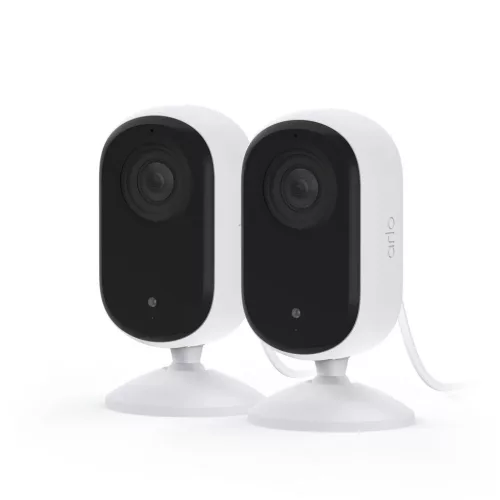 Arlo Essential (Gen.3) 2K beltéri biztonsági kamera, 2 kamerás készlet – fehér