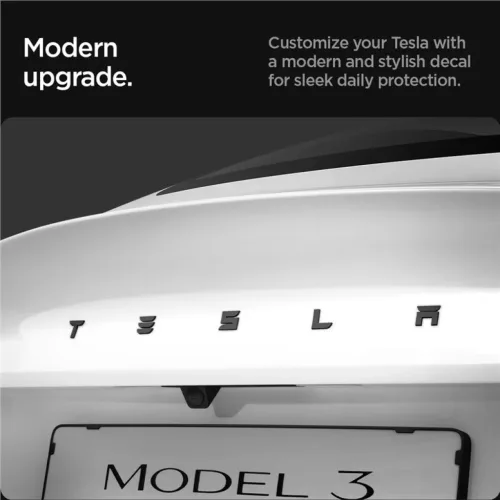 Spigen Tesla hátsó embléma logó teljes borítás fekete – Tesla Model 3 2024