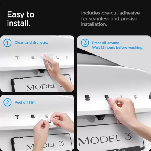 Spigen Tesla hátsó embléma teljes borítás karbon – Tesla Model 3 2024