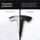 Spigen Tesla első embléma logó teljes borítás karbon – Tesla Model 3 2024