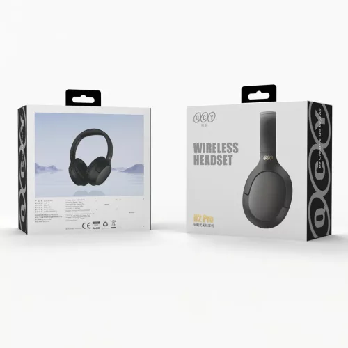 QCY H2-Pro vezeték nélküli fülre fekvő fejhallgató ENC funkcióval, fekete
