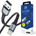 3mk Hyper Cable N-SERIES USB-A–Lightning kábel, 2 m, QC 3.0, 5 V/2,4 A, 12 W, fekete
