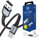 3mk Hyper Cable N-SERIES USB-A–Lightning kábel, 2 m, QC 3.0, 5 V/2,4 A, 12 W, fekete