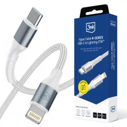   3mk Hyper Cable N-SERIES USB-C–Lightning kábel 3 m, PD 3.0, 27 W, fehér