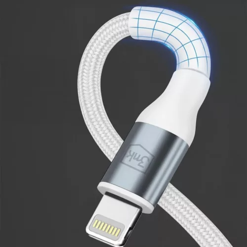 3mk Hyper Cable N-SERIES USB-C–Lightning kábel 3 m, PD 3.0, 27 W, fehér