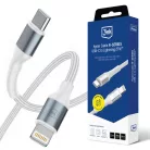 3mk Hyper Cable N-SERIES USB-C–Lightning kábel, 50cm, PD 3.0, 9V/3A, 27W, fehér