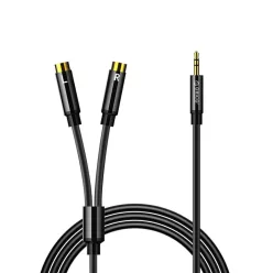   Orico AXRF 3,5 mm mini jack – 2× RCA aljzat audiokábel, 5 m, fekete