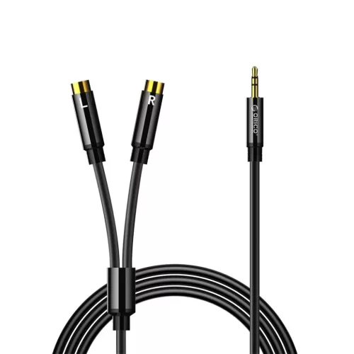 Orico AXRF 3,5 mm mini jack – 2× RCA aljzat audiokábel, 5 m, fekete