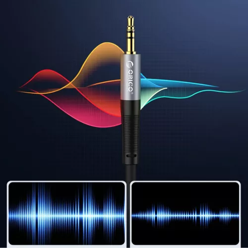 Orico AXRF 3,5 mm mini jack – 2× RCA aljzat audiokábel, 5 m, fekete