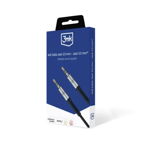 3mk AUX audiokábel 3,5 mm jack – 3,5 mm jack, 1 m
