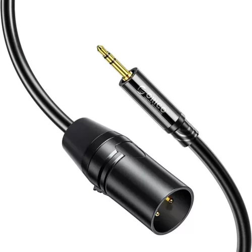 Orico AXKF 3,5 mm-es mini jack–XLR anya audiokábel, 5 m, fekete