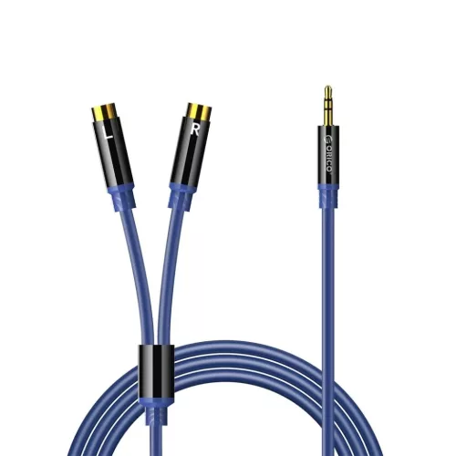 Orico AXRF 3,5 mm mini jack – 2× RCA anya audiokábel, 2 m, kék