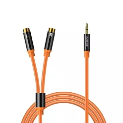   Orico AXRF 3,5 mm mini jack – 2× RCA anya audiokábel, 3 m, narancssárga