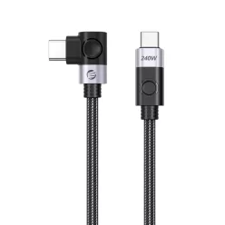  Orico CW240 USB-C–USB-C PD 240 W-os, 1.5 m-es derékszögű kábel, fekete