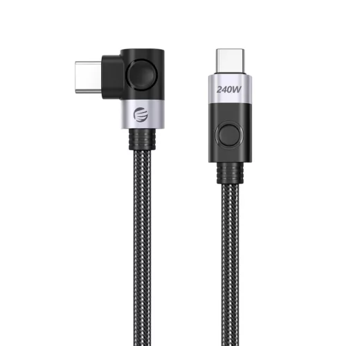 Orico CW240 USB-C–USB-C PD 240 W-os, 1 m-es derékszögű kábel, fekete