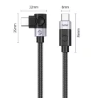 Orico CW240 USB-C–USB-C PD 240 W-os, 1 m-es derékszögű kábel, fekete